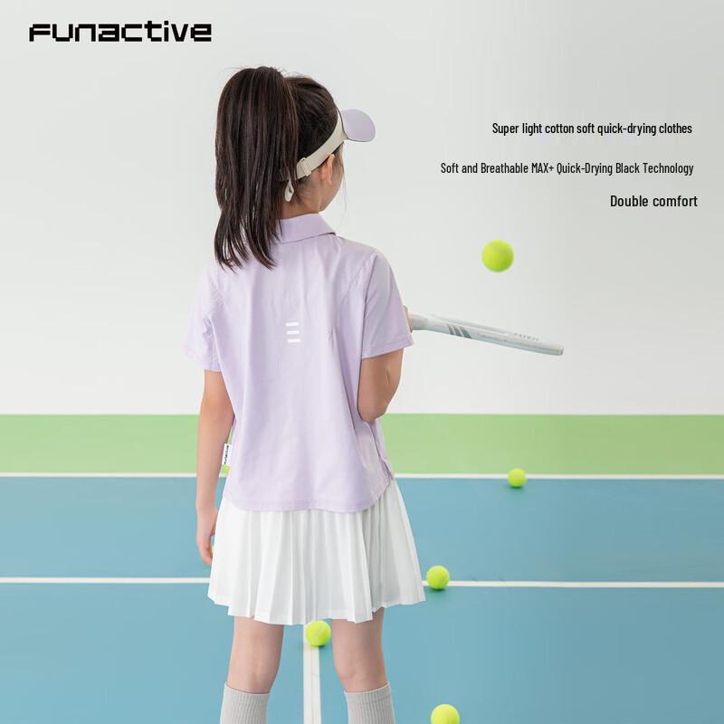 FUN ACTIVE Girls' Quick-Dry Polo T-Shirt