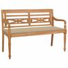 Bench - vidaXL - Batavia - Solid Teak Wood - Beige Cushion - 120 Cm