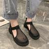 New Summer Mesh Hollow Sandals Women's Thin Breathable Thick-soled Casual Shoes Non-slip Outer Wear Large Head