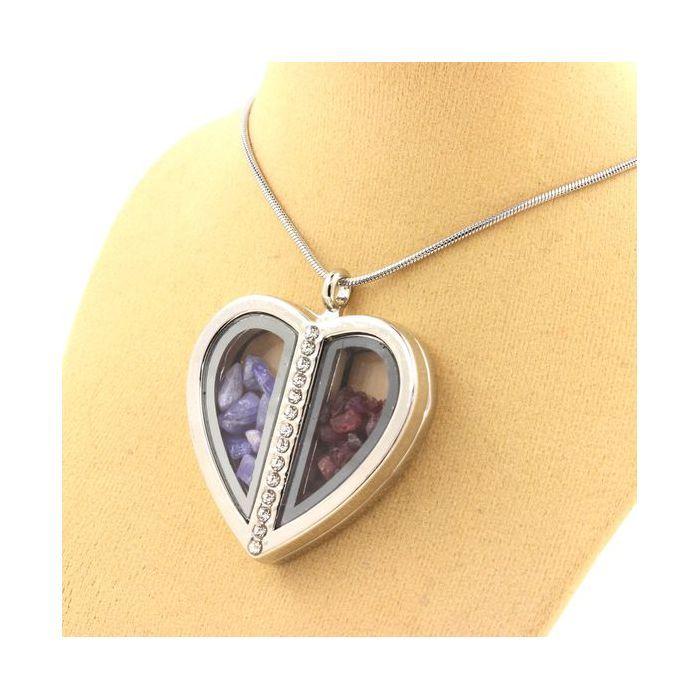 Stones and Minerals. Tanzanite + Raw Ruby Necklace. Heart Model.