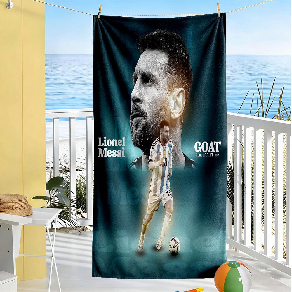 Football Messi Beach Towel Soft Durable Quick-Dry Comfortable Lightweight