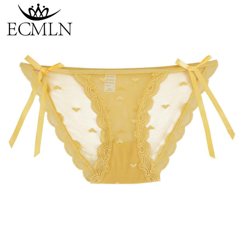 Sexy Lace Panties Printed Heart Lingerie Low-Rise Breathable Hollow Out Briefs Strappy Knickers