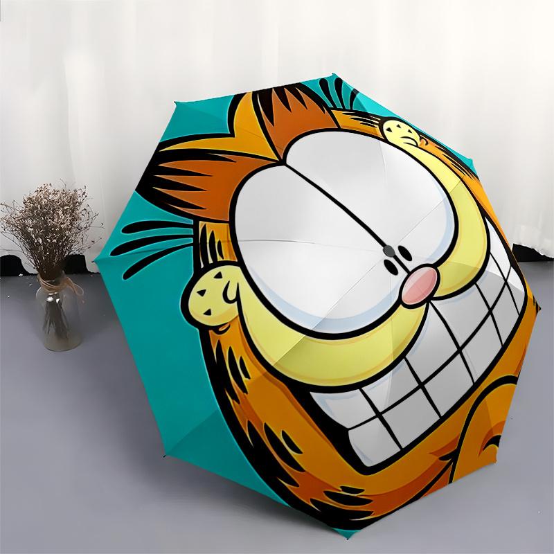 Garfield Automatic Opening/Closing Umbrella with 3-Fold Design and 8-Bone Frame - Perfect Outdoor Gift for Fans, Travelers, and Daily Use010