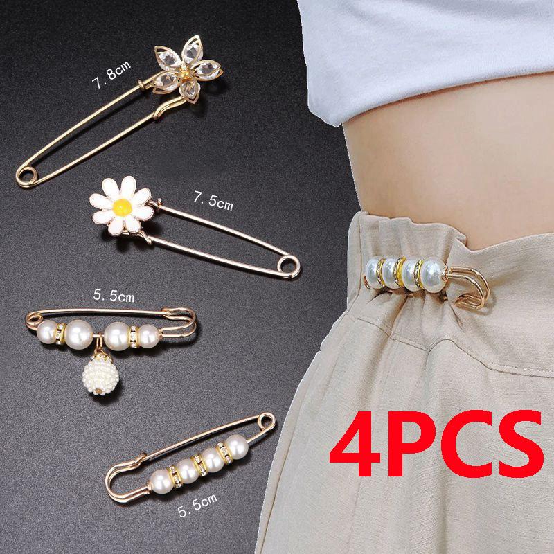 4 шт., комплект брошей из искусственного жемчуга, элегантный модный женский циркон, булавка на лацкане, свитер, платье, брошь, булавки, аксессуары «сделай сам», подарки