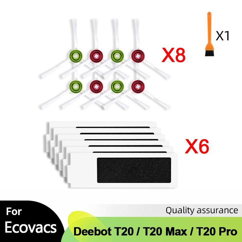 For ECOVACS Deebot T20 Omni / T20 Max / T20 Pro Vacuum Cleaner Accessories Main Side Brush Mop Cloth HEPA Filter Dust Bag Parts