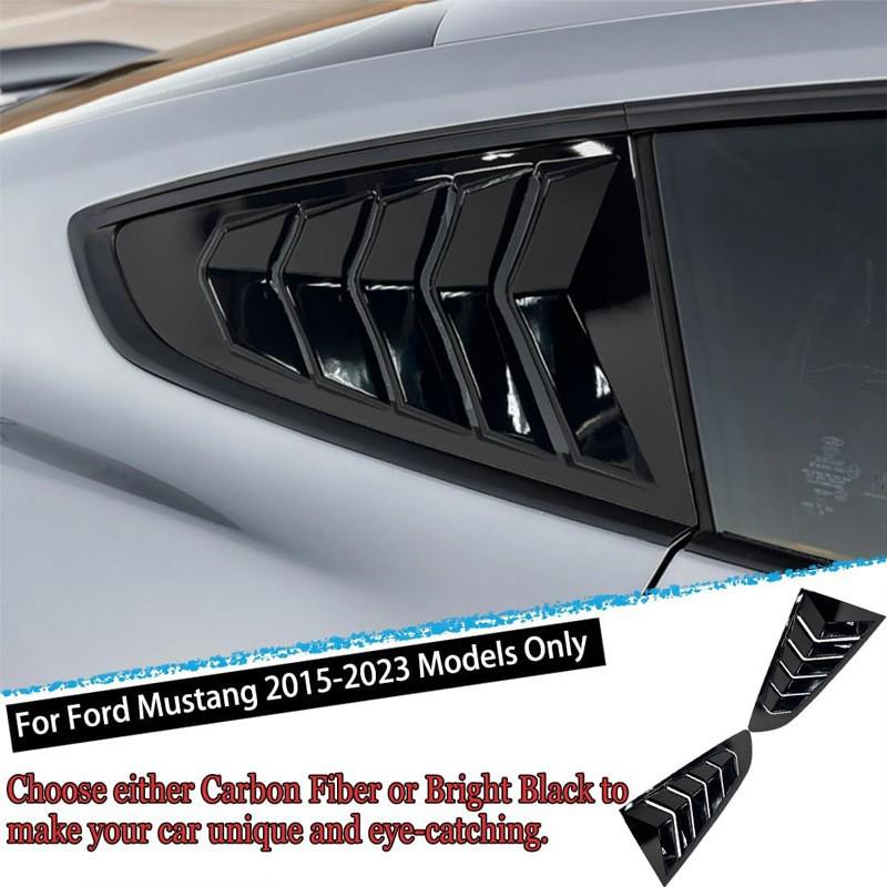 Carbon Fiber Decorative Surround for 15-23 Ford Mustang Rear and Side Window Louvers