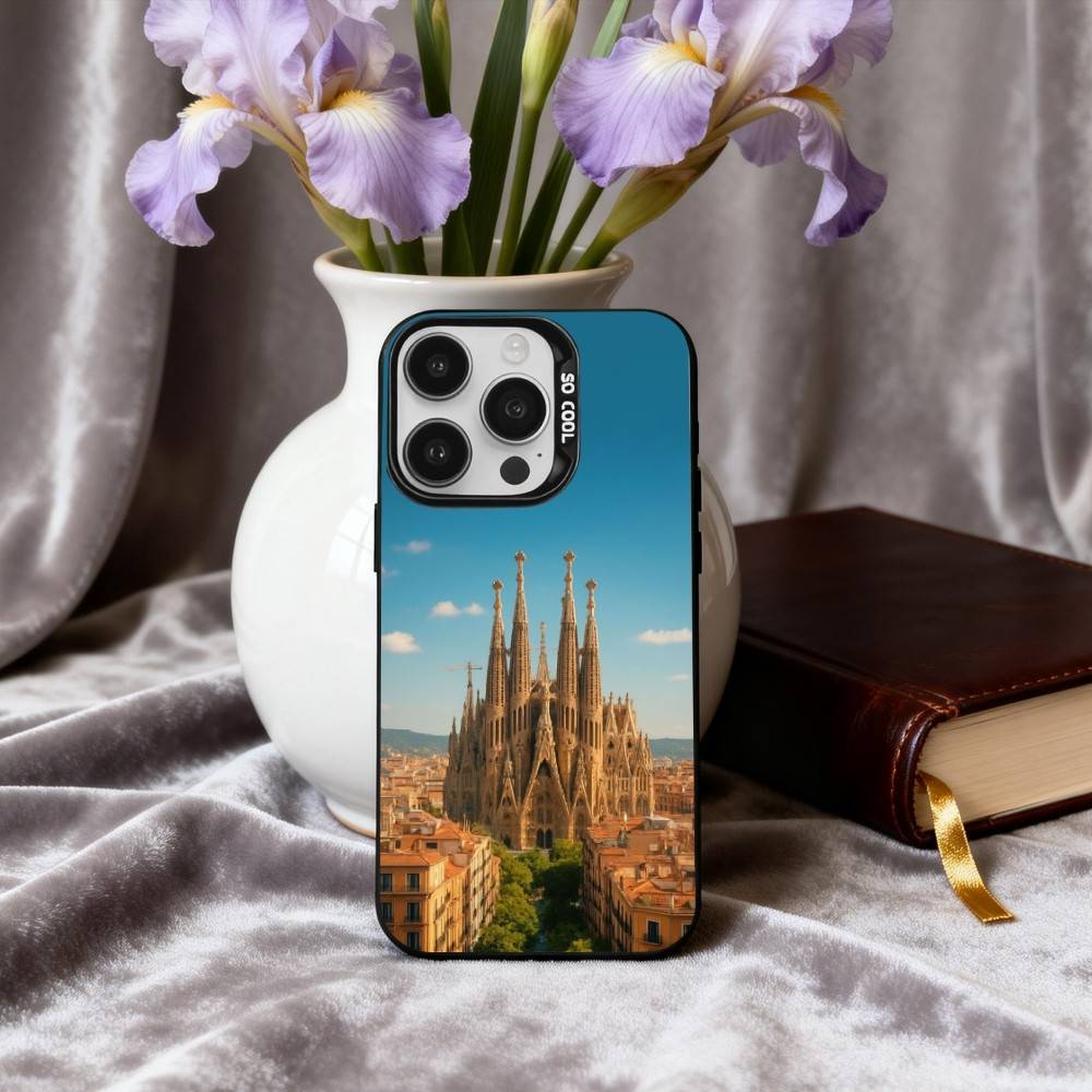 A-Архитектурный пейзаж B-Барселоны Чехол для телефона iPhone17,16,15,14,13,12,11 Plus,Pro Max Черный Конфетный серебристый чехол для телефона
