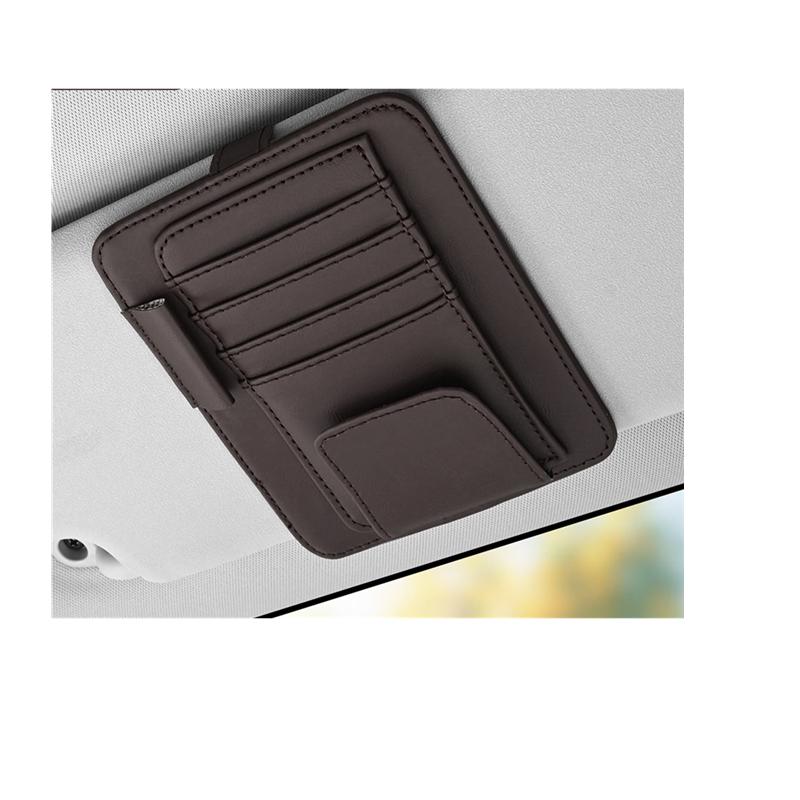 Car Visor Organizer Multi-Pocket Pouch Bag Scratch-resistant Auto Visor Holder Card Glasses Storage Holder