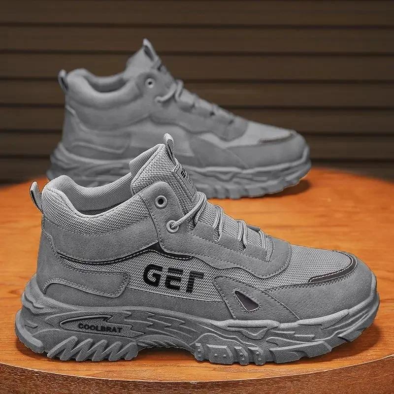 Модные трендовые мужские ботинки Мартина с высоким берцем - Повседневный американский стиль для мотоцикла и работы весной и осенью