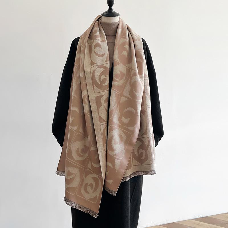 Дизайн Кашемировые женские зимние шали шарф пашминовые накидки женская мода цветочные толстые теплые одеяла эшарп пончо