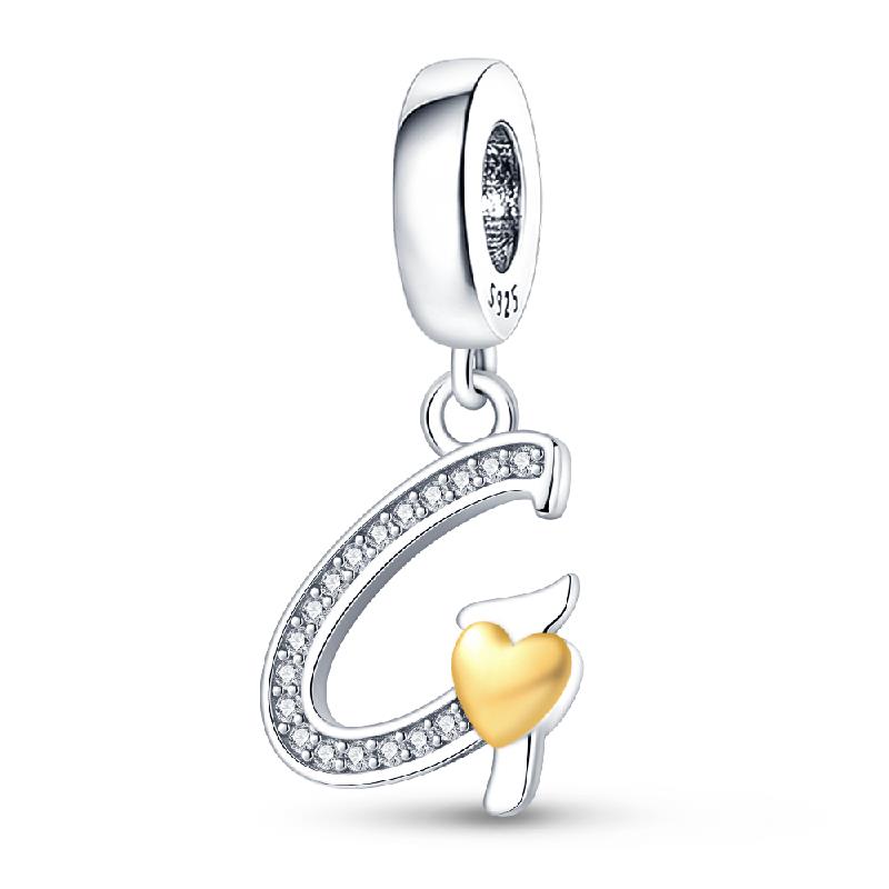 New In Copper Alphabet Series Charms Fit Original Pan Bracelet&Bangle For Women Birthday Fine Jewelry Gift