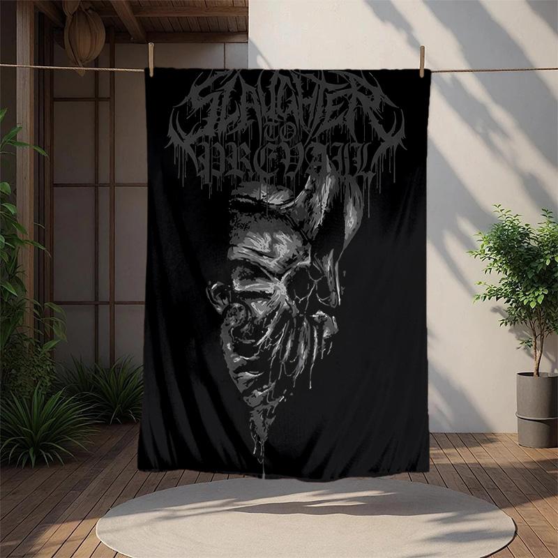 Slasher Prevail Black Metal Flannel Blanket Soft Warm All-Season Throw, Design for Camping, Car Travel, Hiking Sofa, Bed, Perfect Gift for Parties