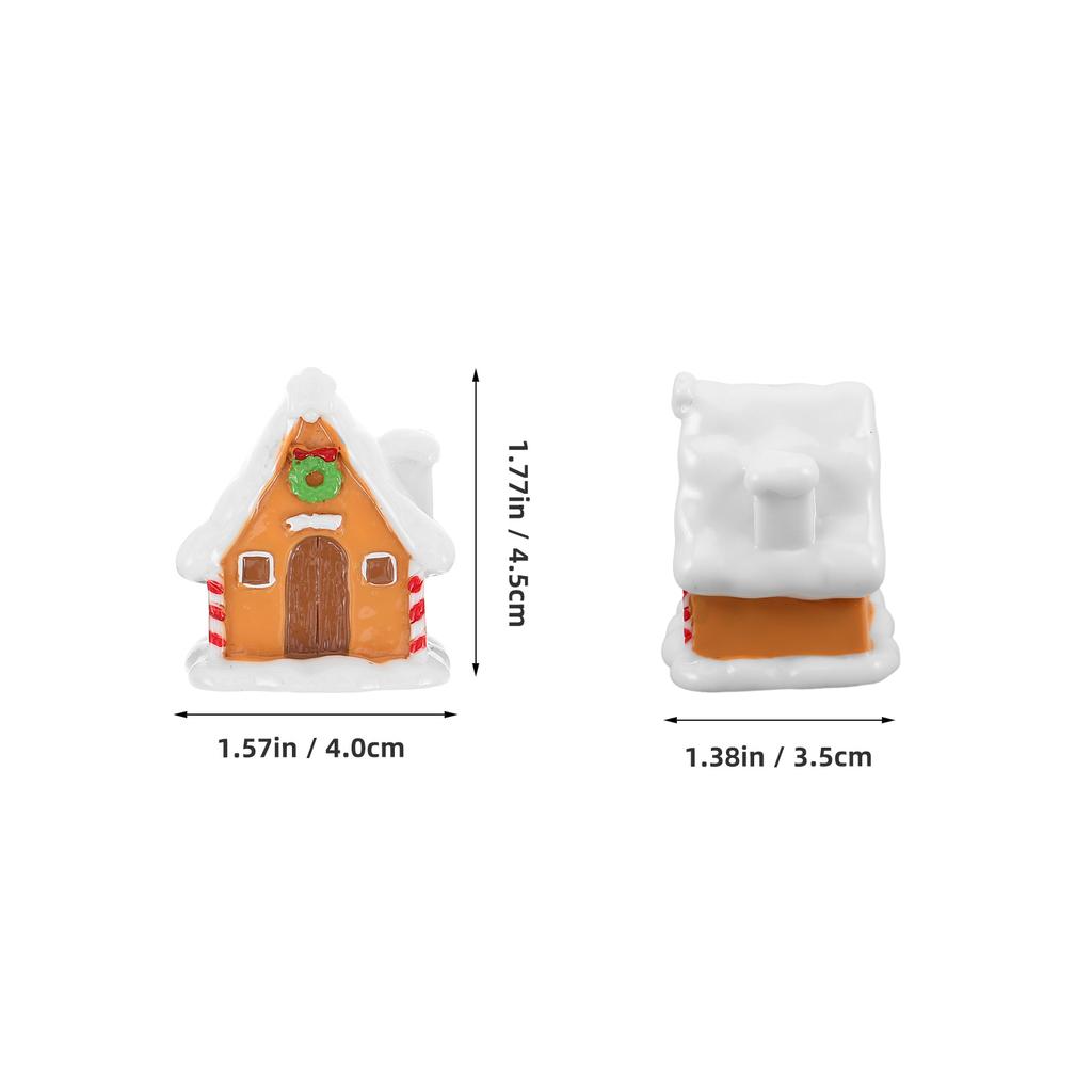 6 шт. Рождественский мох Микро-ландшафт: Смоляной Пряничный Домик Мини Статуэтка Снежной Деревни Для Праздничного Декора Рождественской Вечеринки Украшение,