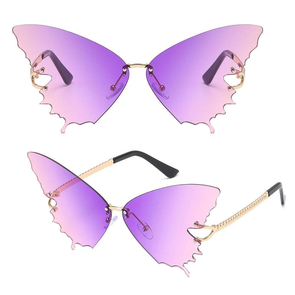 Women Fashion Metal Butterfly Sunglasses Retro Sun Glasses Rimless Sunglasses UV protection