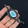 Amazing Larimar Gemstone Copper Wire Wrap Handmade Jewelry Pendant For Her