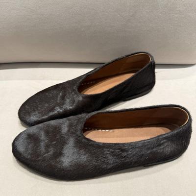 Неглубокие одинарные туфли женские нишевые простые из конского волоса на плоской подошве универсальные ленивые туфли модные туфли для бабушки