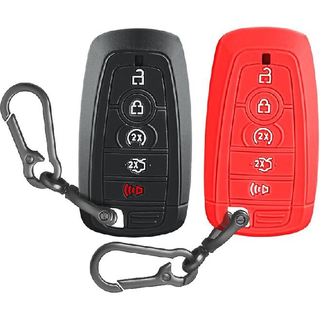 For Ford Key Fob Cover with Keychain, Soft TPU Key Case Shell Full Protection for Ford Explorer Fusion Escape Edge Expedition F150 F250 F350 F450