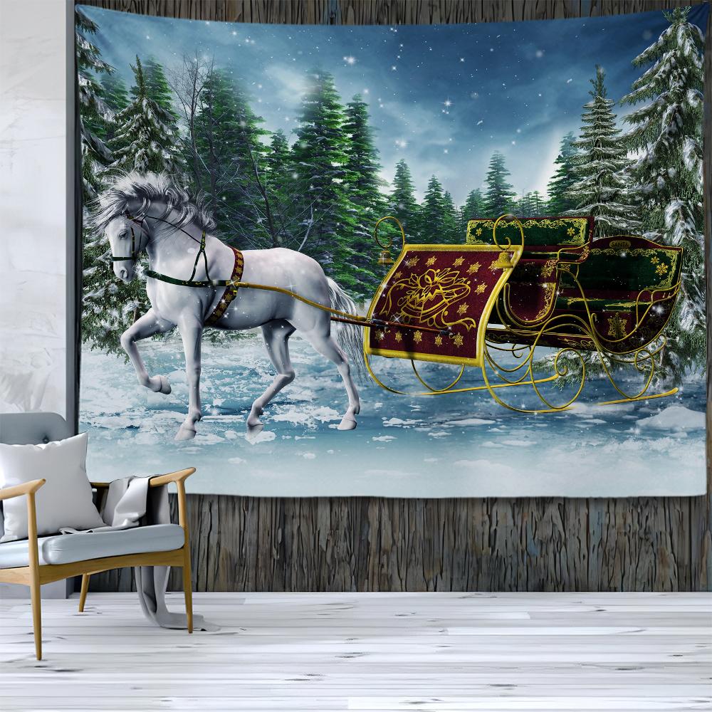 Домашний декор гобелен с рождественским принтом гобелен настенный в стиле бохо настенный декор в общежитии фон ткань Tapiz navideño