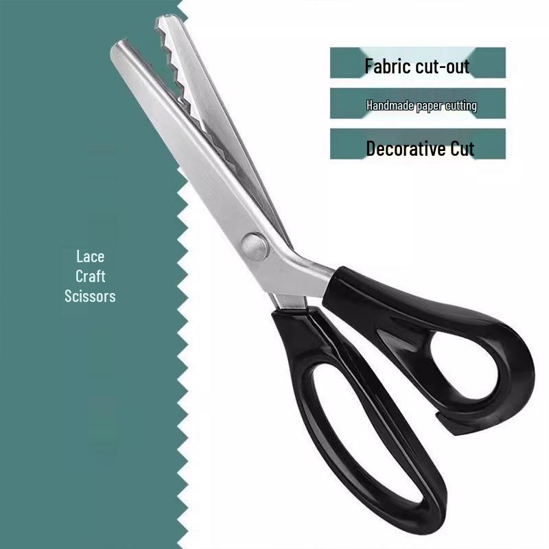 В наличии ручные кружевные ножницы: Портновские ножницы с волнистым краем, Фигурные ножницы зигзаг, Треугольный зуб, Офисные ножницы