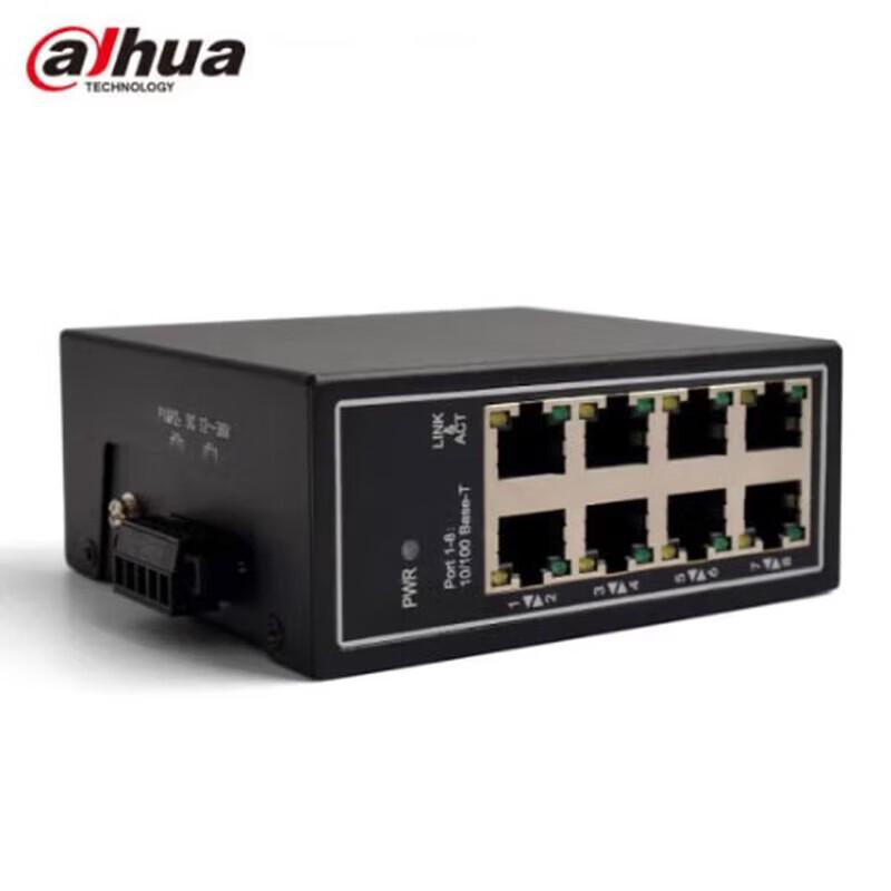 Dahua 8-Port Gigabit Industrial DIN Rail Network Switch CN plug (adapter included)