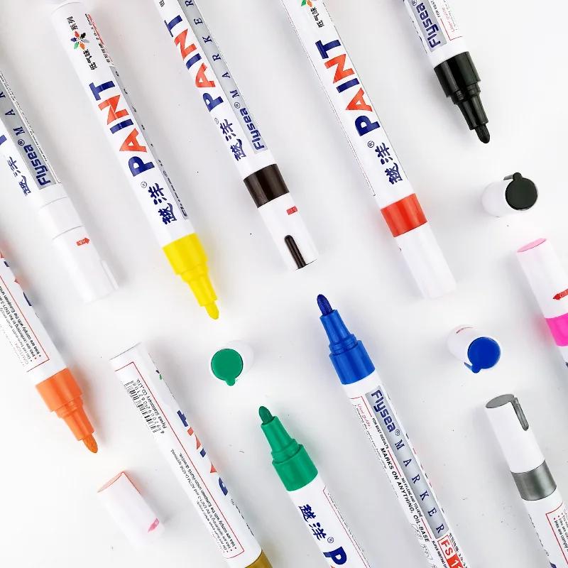 12 Color White Waterproof Rubber Permanent Paint Marker Pen Car Tyre Tread Environmental Tire Painting