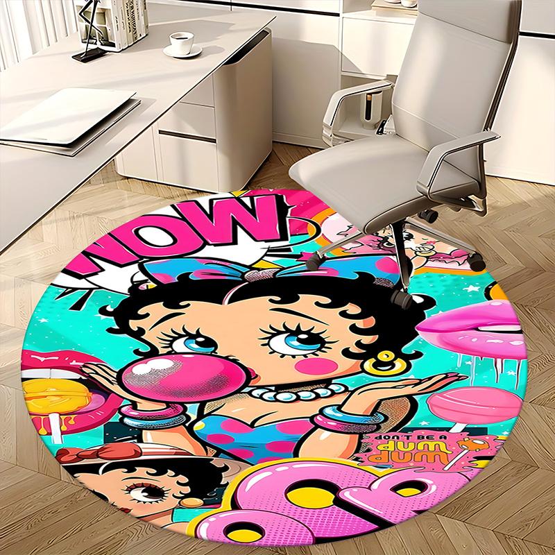 Betty Boop Round Chair Mat - Home Decor, Sofa Carpet, Office Rug Gift for Bedroom