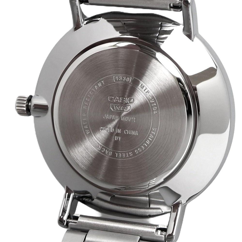 Casio Мужские кварцевые наручные часы MTP-VT04D-7E Белый металлический ремешок