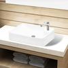 VidaXL Sink with Tap Hole Ceramic White for Bathroom Lavobo 141934