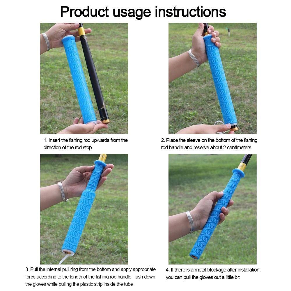 Silicone Fishing Rod Handle Wrap Non Slip Hand Pole Grips Heat Shrink Tube Fishing Rod Grip