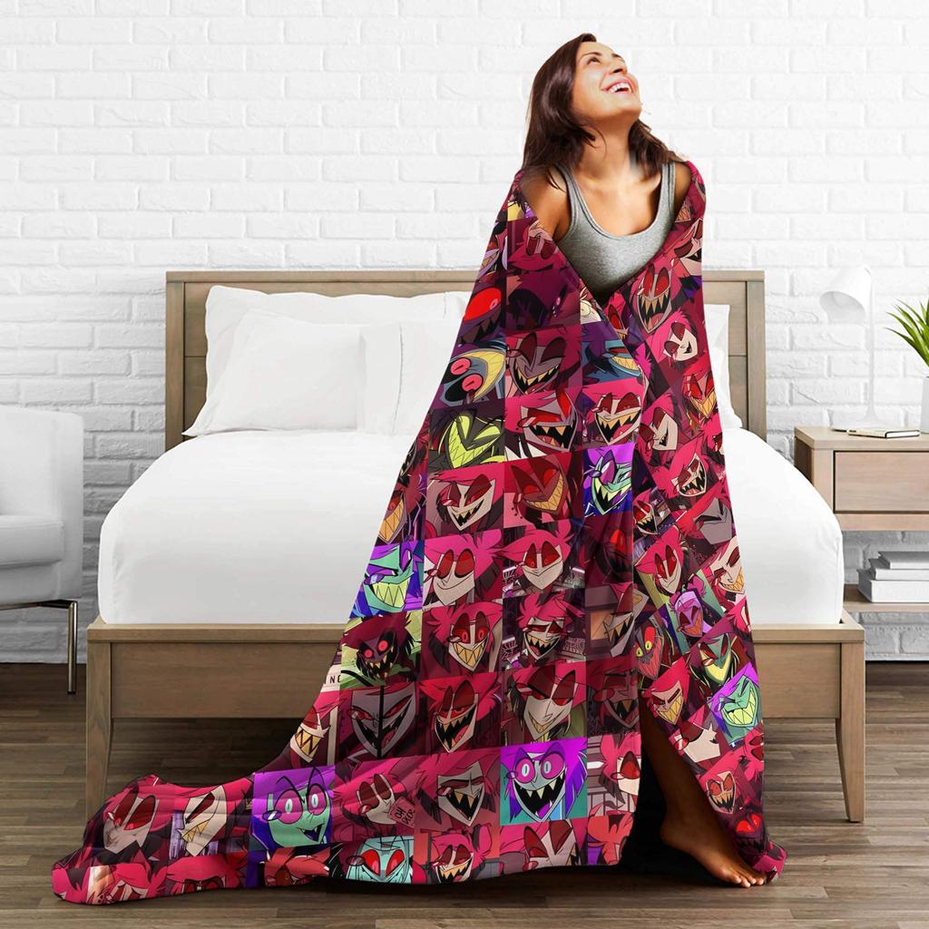 Vox Alastor Hazbin Hotels Blanket Quality Warm Soft Throw Blanket Winter Girls Boys Couch Chair Sofa Bed Funny Bedspread