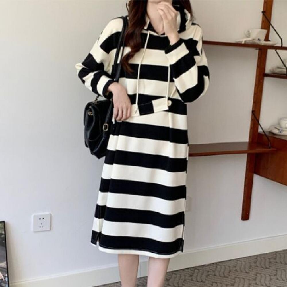 Navava Casual Stripe Hood Dress No260