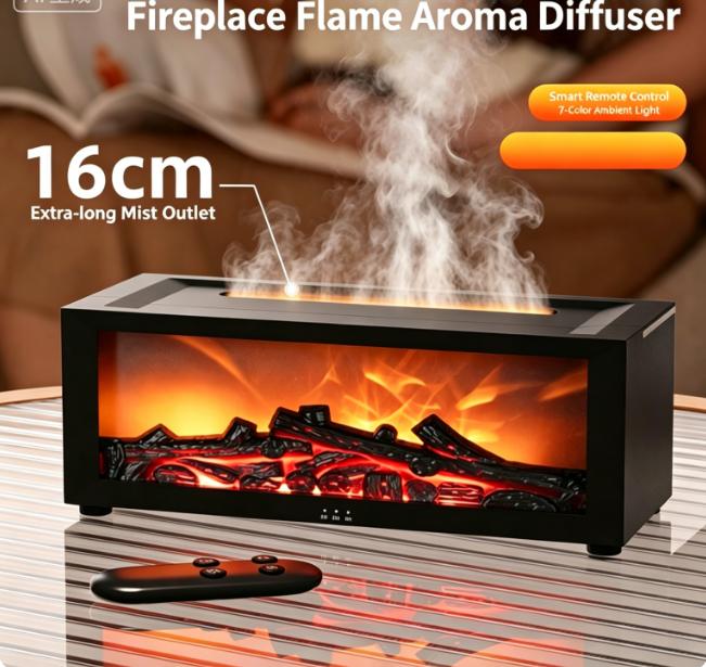 Flame Aroma Diffuser Humidifier – 7-Color LED Candle Light, 130ml Ultrasonic Cool Mist Essential Oil Diffuser for Bedroom Office Desk