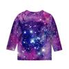 Топы с принтом для девочек 5-16 лет с круглым вырезом и рукавами 3/4 Футболки Модные топы Наряды Футболки