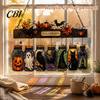 Seasonal Window Display Props Halloween Acrylic Suncatcher, Stained Glass Style Pumpkin Ghost Potion Bottles Spooky Holiday Door Ornaments Hanging