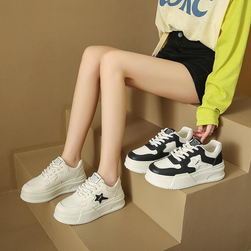 Туфли на платформе Star White Shoes Womens Autumn New Ins Trendy Fashion Universal Student Board Shoes