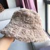 Уличная мягкая теплая панама из искусственного меха, кепка-ведро, кепка от солнца, рыбацкая кепка