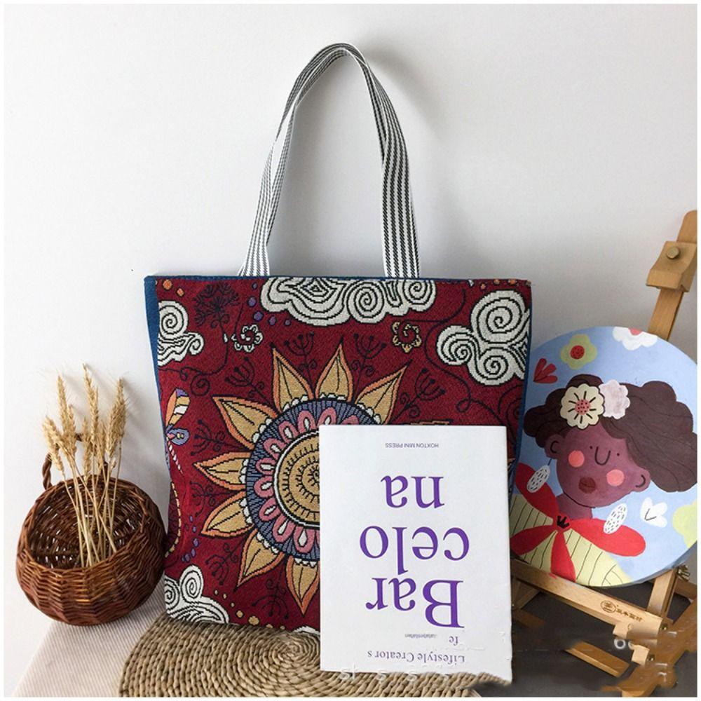 Сумка из ткани с вышивкой в виде цветка, бабочки, животного, сумка через плечо, модная сумка в этническом стиле для девочек