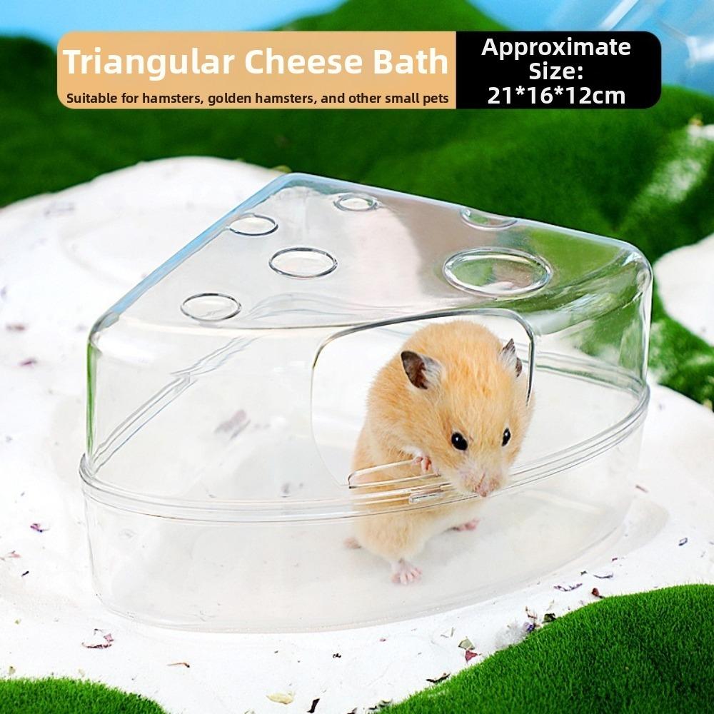 Cheese Shape Hamster Sand Bath Box Plastic Small Animal Bathtub Hamster Litter Box for Small Pets