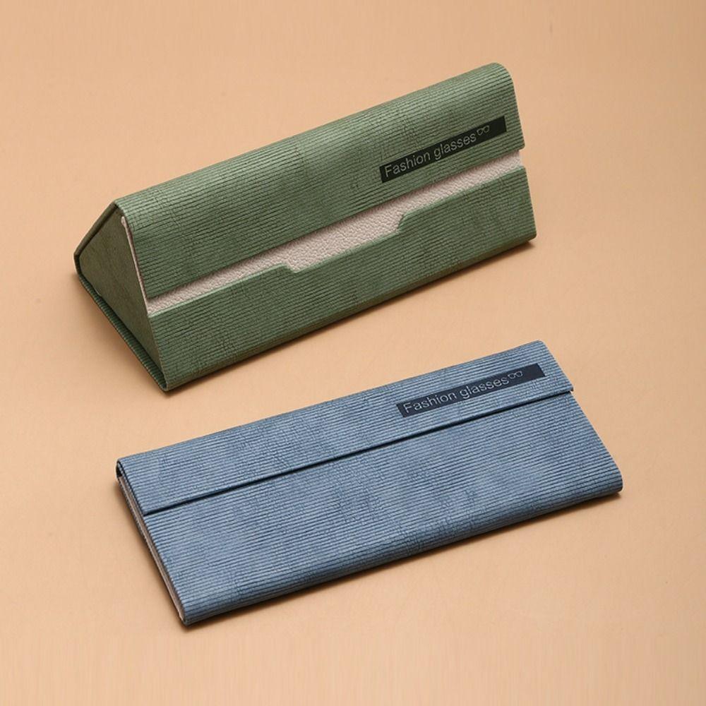 PU Leather Triangle Sunglasses Box Automatic Closing Sunglasses Protective Cover Female