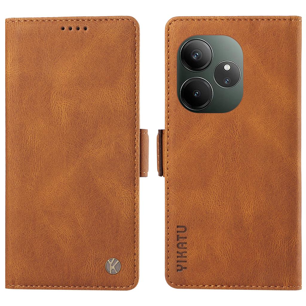 Для Realme GT 6 5G Чехол из ПУ кожи Чехол для телефона с держателем для карт Боковые магнитные застежки