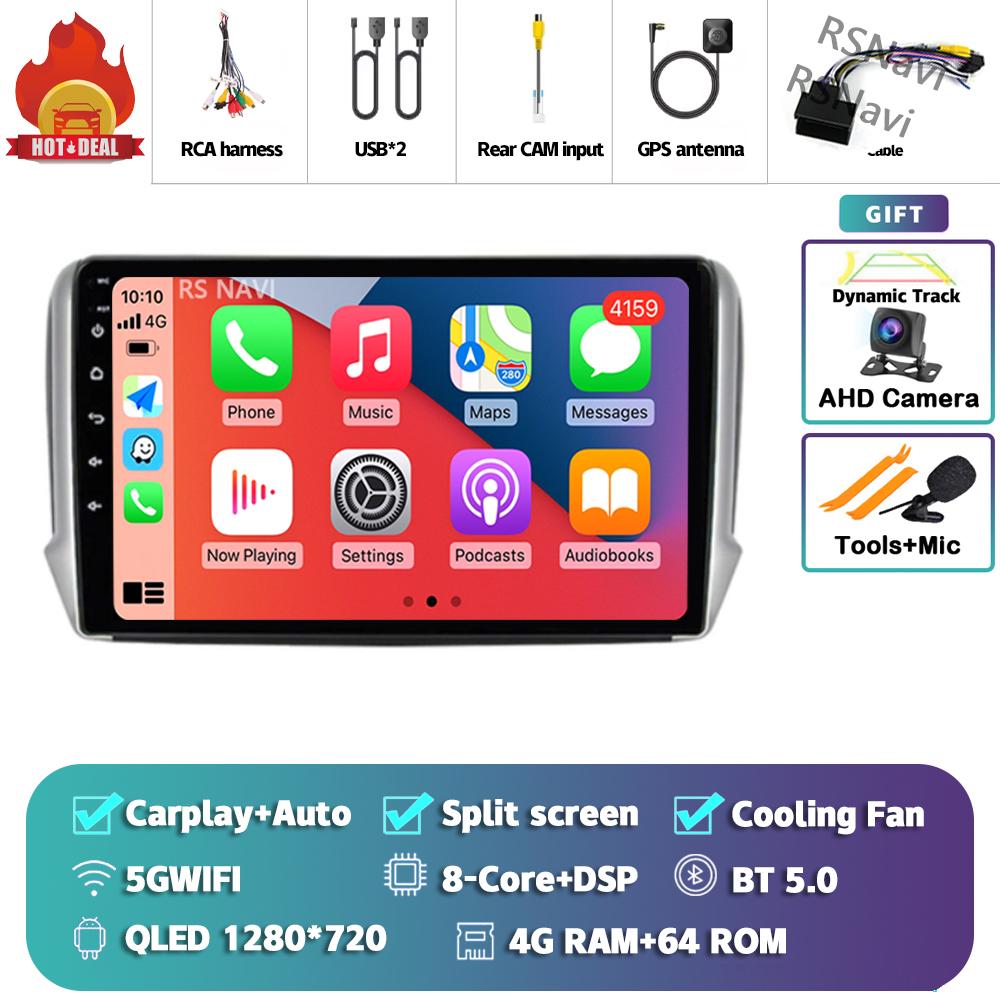 Android 14 Carplay Car Radio For Peugeot 2008 2013 - 2020 Multimedia Video Player Navigation GPS Stereo 360 Camera Head Unit DSP