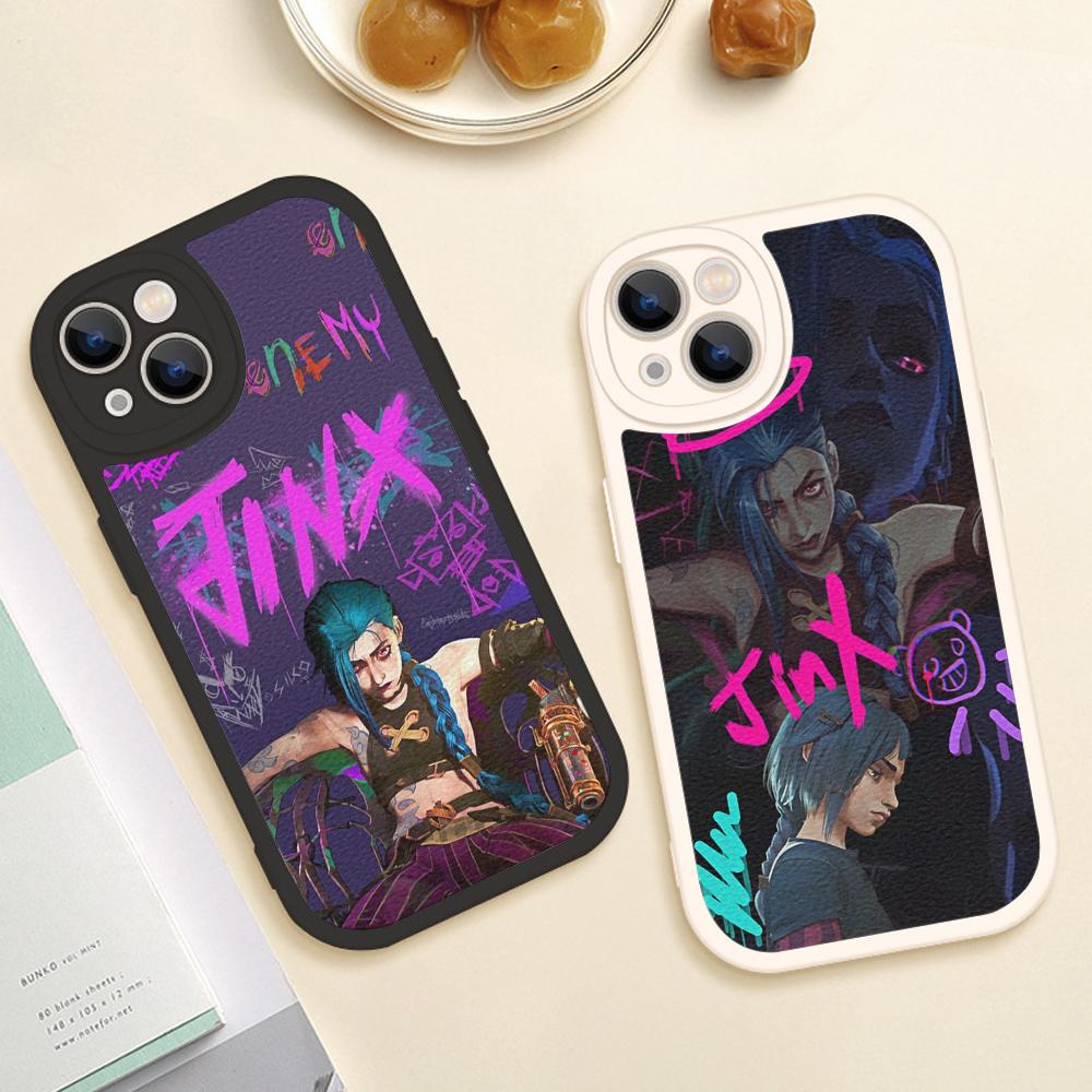 Чехол для телефона Iphone Anime Arcane Jinx для Iphone 14 13 11 12 Pro MAX 13 12 MiNi 7 8 14 plus X XS XR, защитные чехлы из овечьей кожи