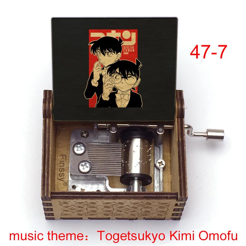 Vintage Hand Crank Detective Conan Togetsukyo Kimi Omofu Music Box Engraved Toys Kids Birthday Return Gift