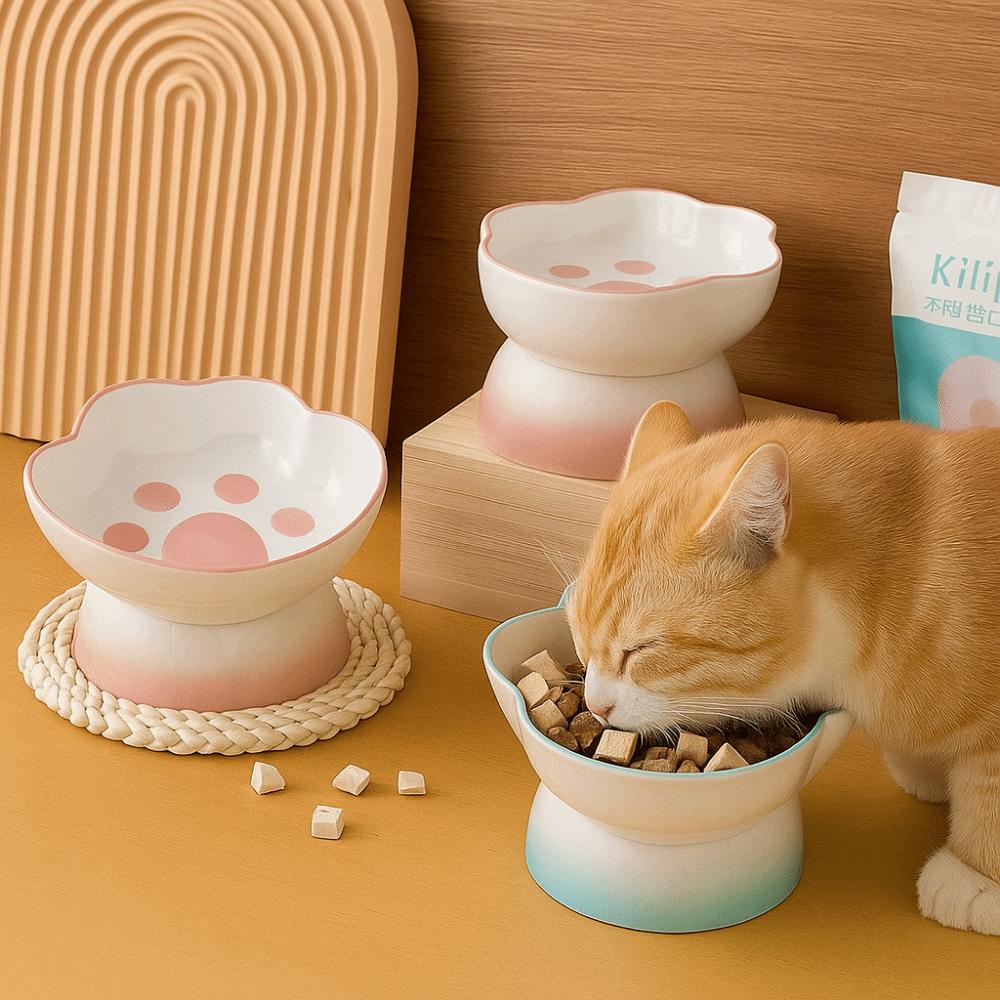 High Foot Dog Food Bowl Large Capacity Pet Feeder Snack Bowls Pet Drinking Bowl For Cats Dogs
