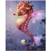 Алмазная вышивка Мультяшный морской конек Алмазная картина Картина из стразов Круглые мозаичные картины