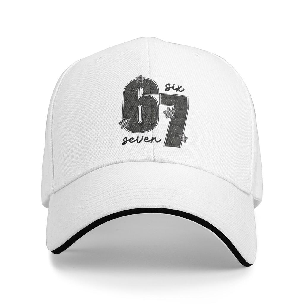 Six Seven Bruh Baseball Caps Retro Brainrot Meme Sandwich Caps for Unisex Women Polyester Headwear Activities