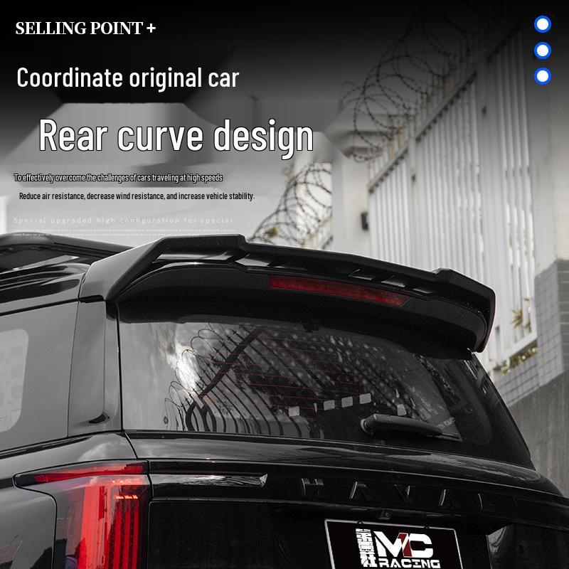 Заднее спортивное антикрыло-ветроотражатель для Great Wall Haval H5 (Без сверления, MC Модифицированный)