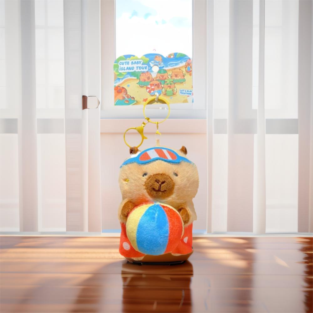 Cartoon Capybara Dolls Pendant Island Style Car Keyring Funny Plush Capybara Keychain  Gifts