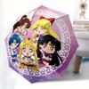 Sailor Moon Chibi Characters StickerUmbrella, Portable 3-Fold Compact Umbrella for Men & Women Gift