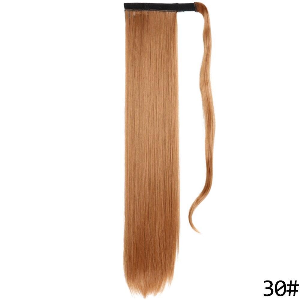MERISIHAIR Women Long Straight Wrap Around Ponytail Synthetic Fiber Long Straight Wavy Hair Extensions Daily Wear